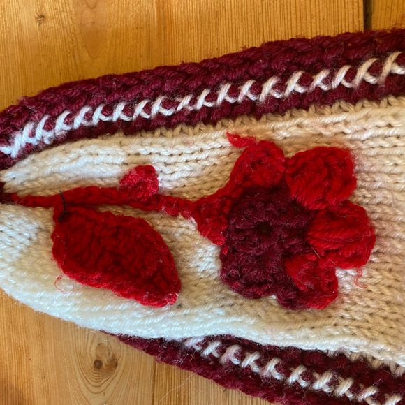 Female Knitted  Winter Head Band with Ties - Picture 6 of 9